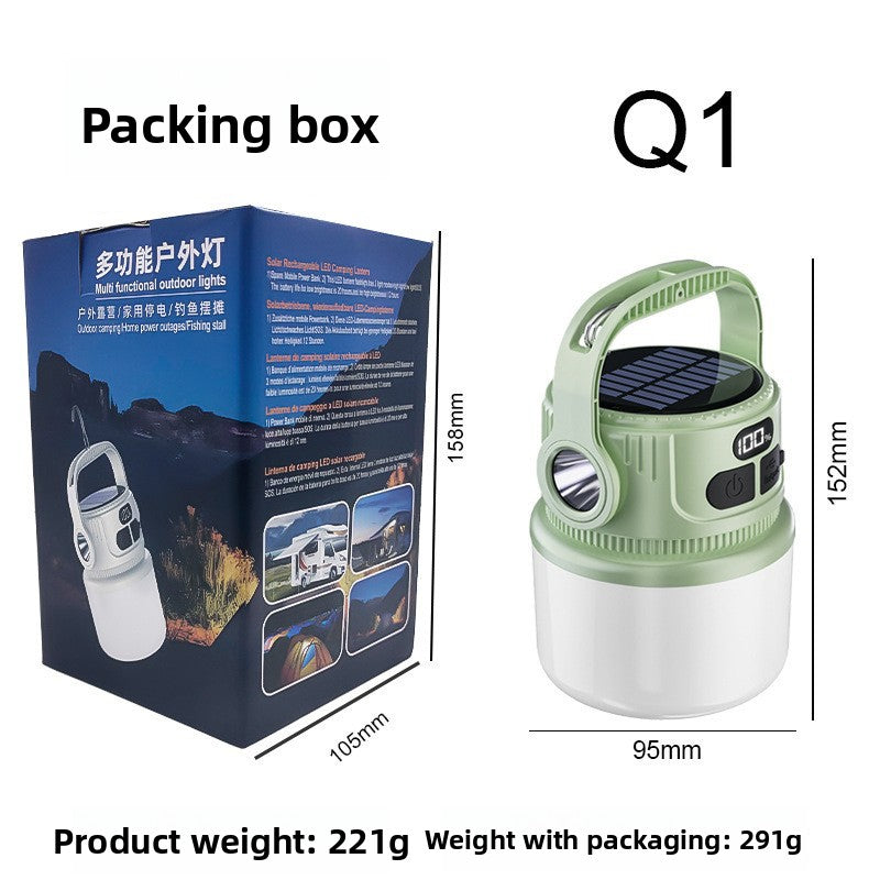 Solar Camping Lantern with Digital Battery Display