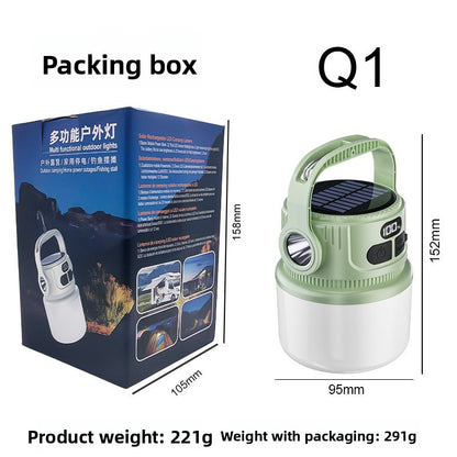 Solar Camping Lantern with Digital Battery Display