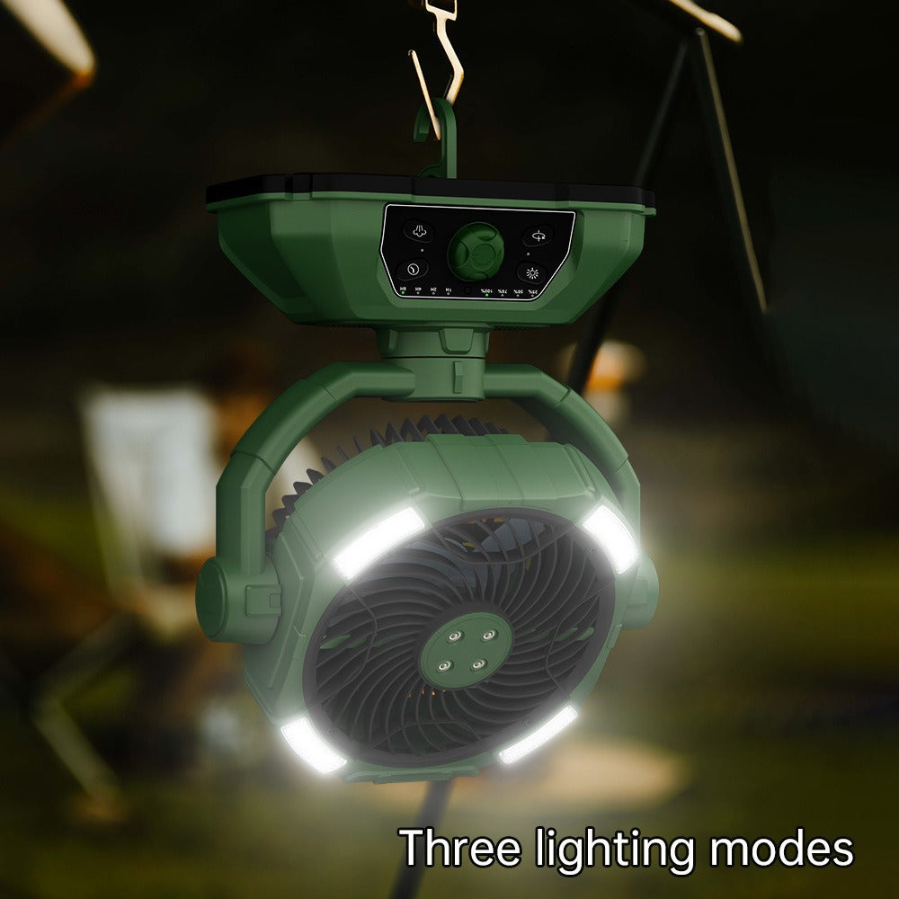 USB Camping Fan with Mist Spray & LED Light
