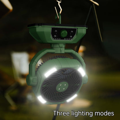 USB Camping Fan with Mist Spray & LED Light