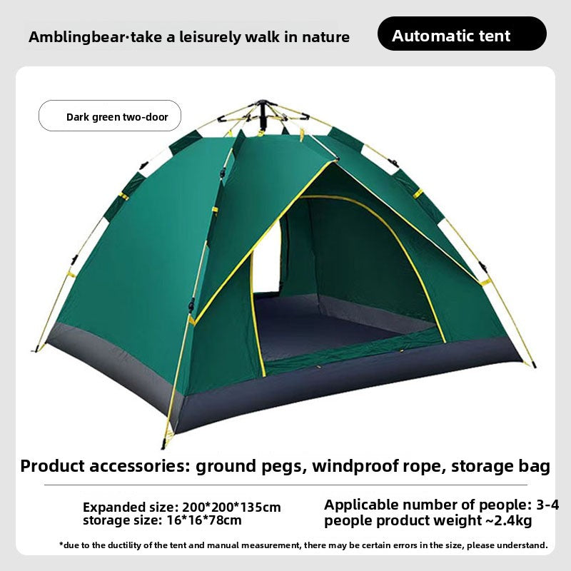 Automatic Pop-Up Camping Tent, 2–4 Person