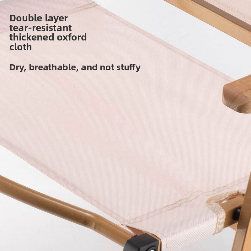 Folding Camp Chair with Beech Wood Accents