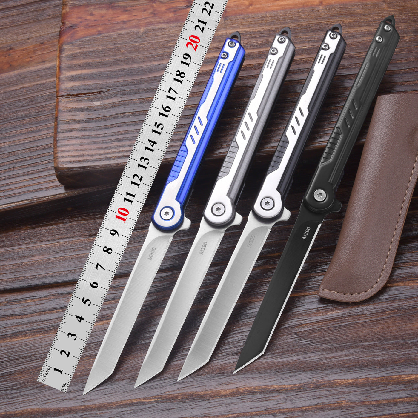 Folding Camp Knife with Leather Sheath | Forged Expedition