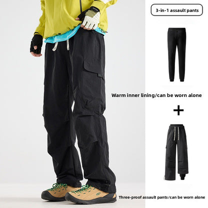 3-in-1 Waterproof Outdoor Pants with Removable Liner