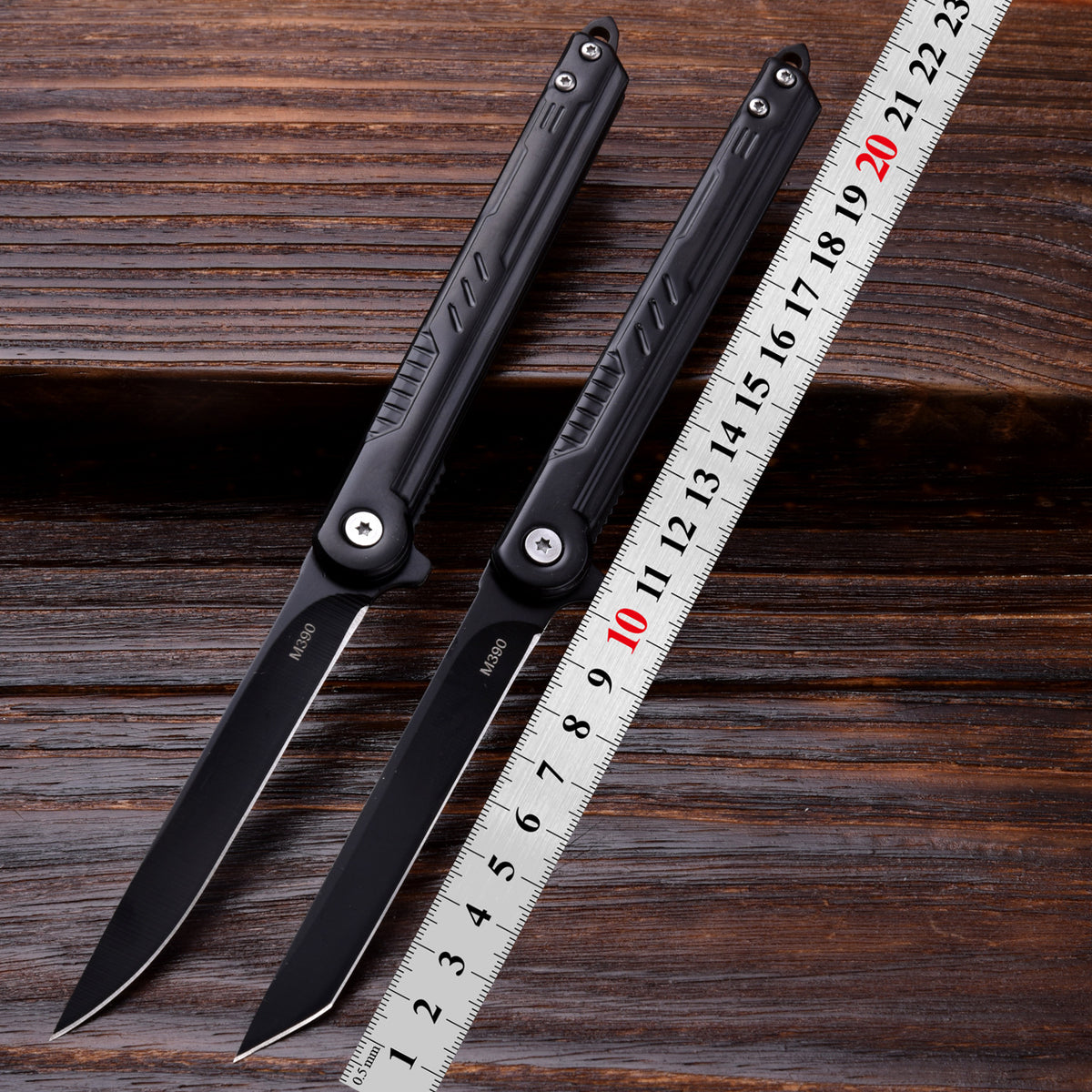 Folding Camp Knife with Leather Sheath