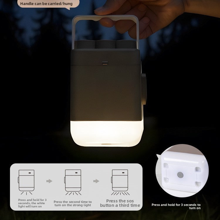 Cordless Electric Air Pump with Camping Light