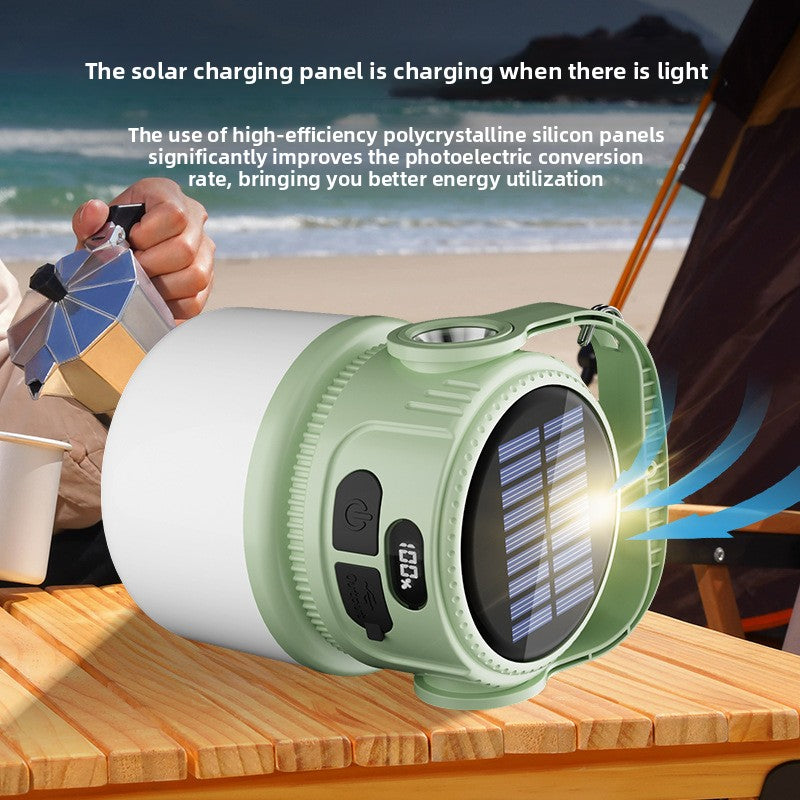 Solar Camping Lantern with Digital Battery Display | Forged Expedition
