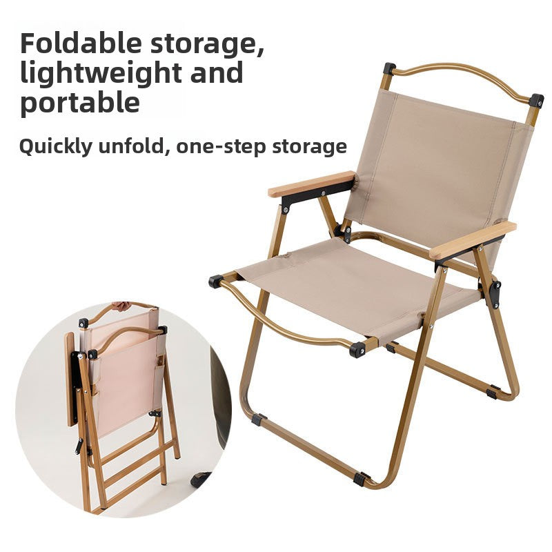 Folding Camp Chair with Beech Wood Accents | Forged Expedition