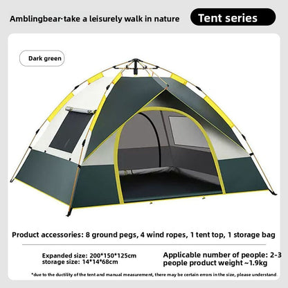 Automatic Pop-Up Camping Tent, 2–4 Person