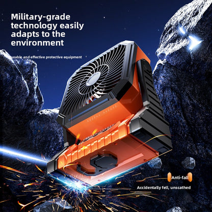 USB Rechargeable Camping Fan with LED Light