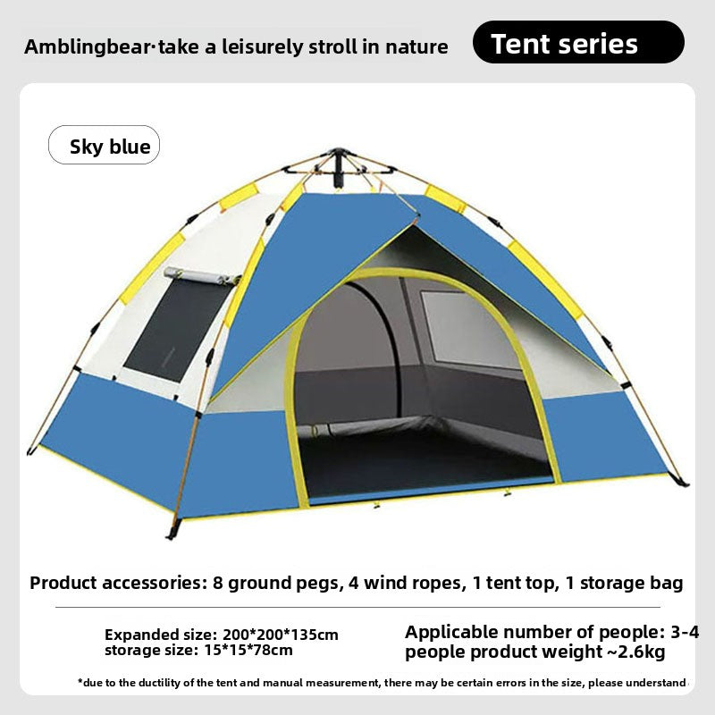 Automatic Pop-Up Camping Tent, 2–4 Person