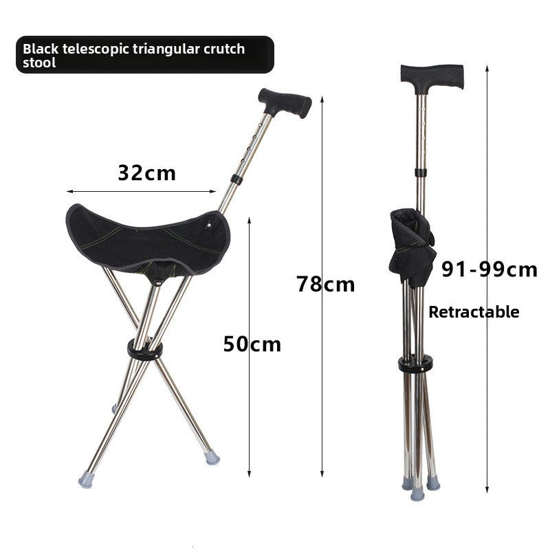 Foldable Walking Cane Stool