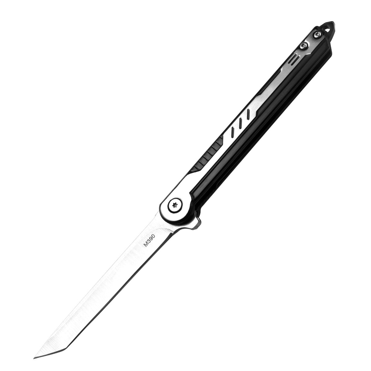 Folding Camp Knife with Leather Sheath