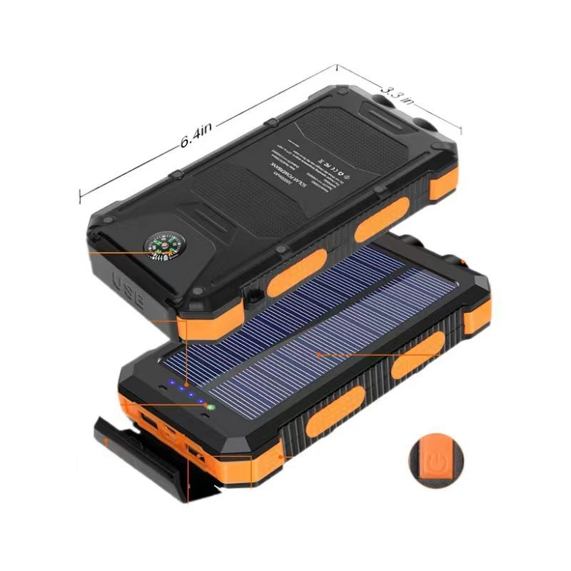 Solar Power Bank with Camping Light, 10000mAh