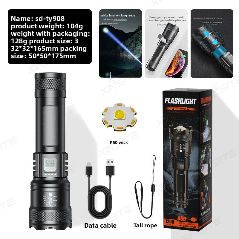 20W Long-Range Rechargeable Emergency Flashlight