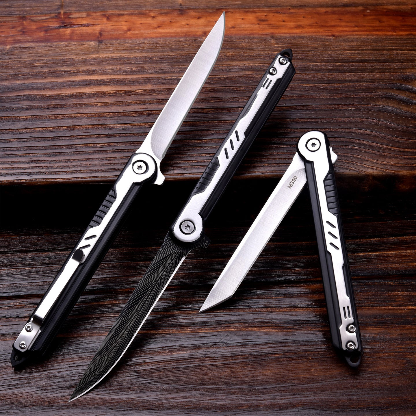 Folding Camp Knife with Leather Sheath