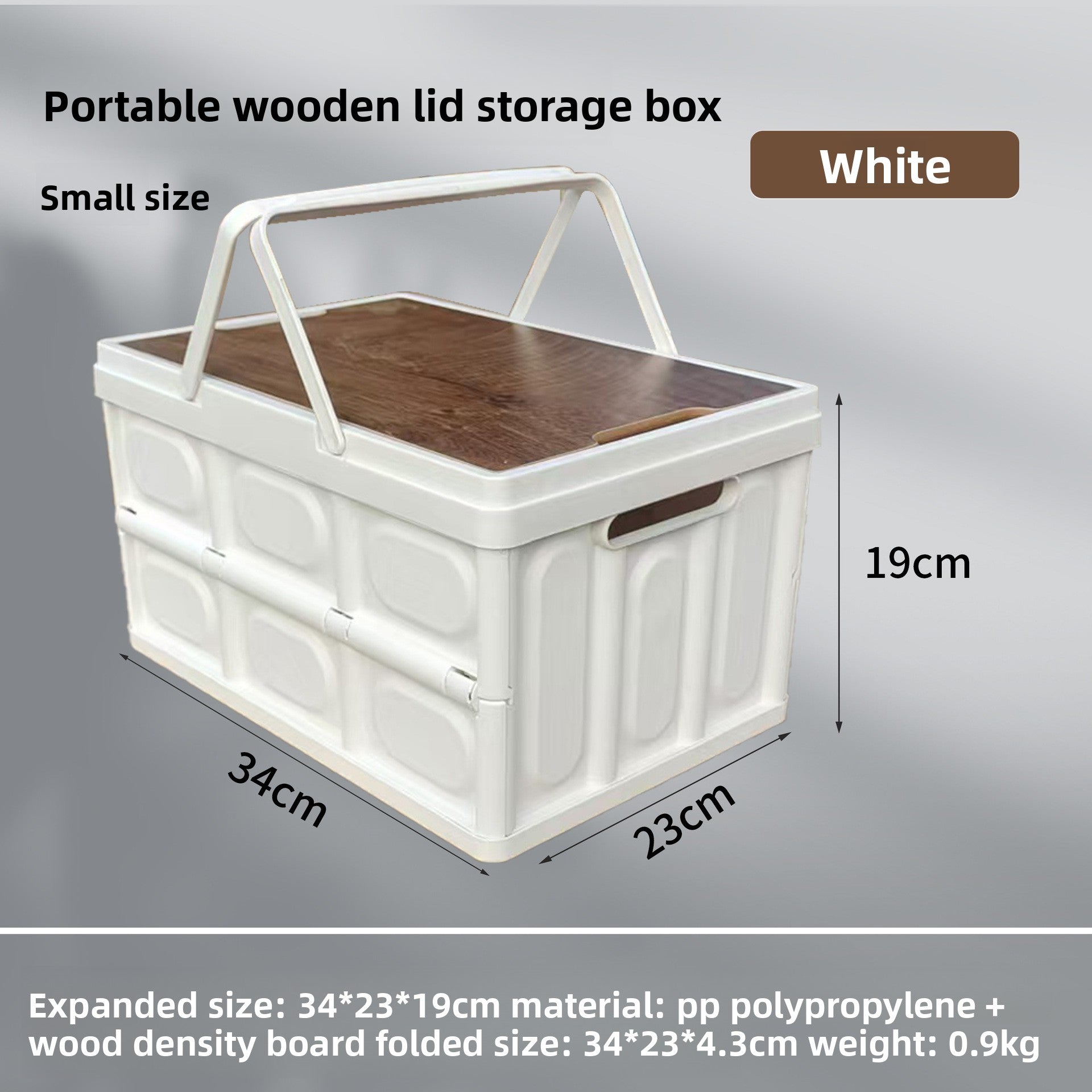 Foldable Outdoor Storage Box with Wooden-Style Cover
