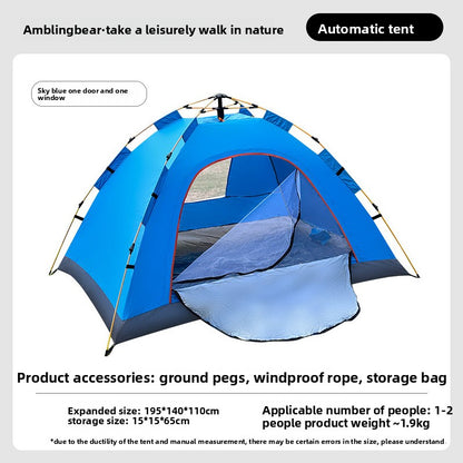 Automatic Pop-Up Camping Tent, 2–4 Person