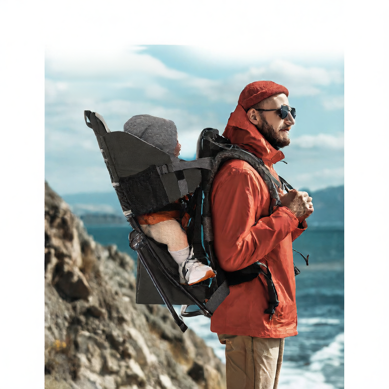 Adjustable Baby Carrier Hiking Backpack with Foldable Frame