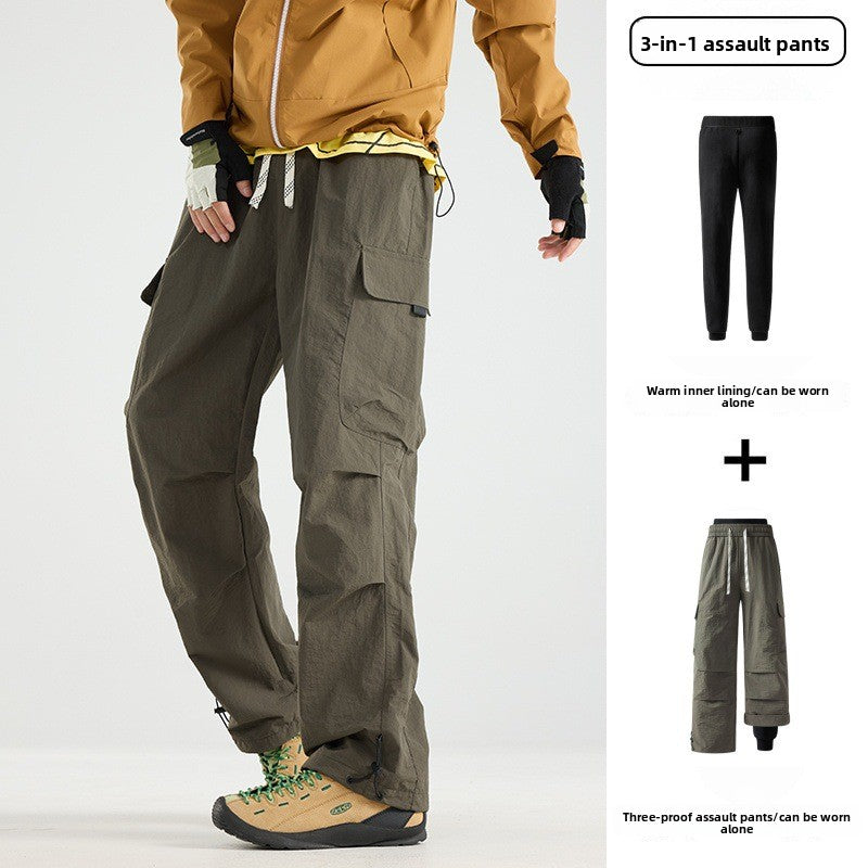 3-in-1 Waterproof Outdoor Pants with Removable Liner