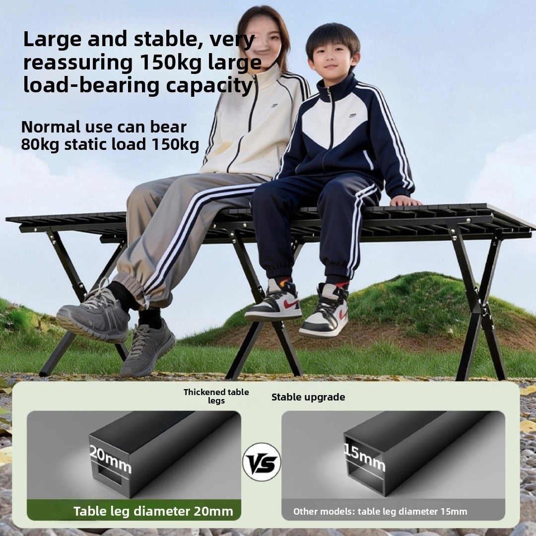 Portable Folding Camp Table, Carbon Steel