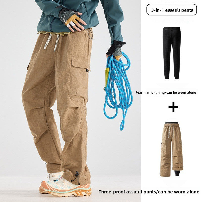 3-in-1 Waterproof Outdoor Pants with Removable Liner